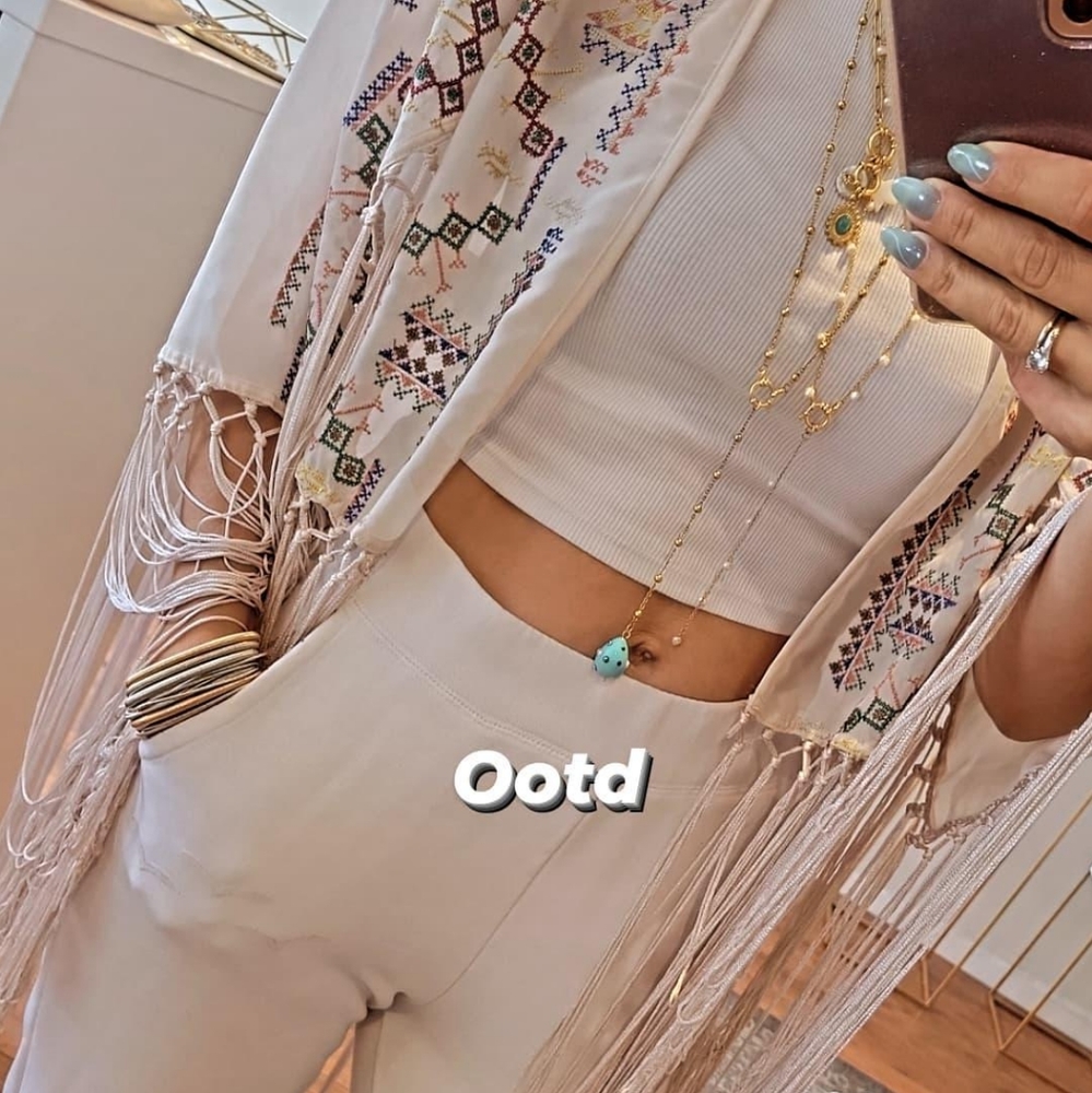 Fringed kimono cover up